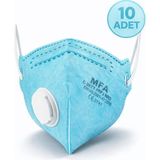 Mfa Ventilli Maske Ffp2 Yüksek Koruyuculu Toz Maskesi (10 Adet)