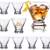 Mfacoy Martini Bardak Seti 9 (8 satın alın, 1 Ücretsiz), Kristal Kokteyl Bardakları 8 oz, El Üflemeli Sapsız Martini Bardakları Bar, Martini, Kozmopolitan, Manhattan, Gimlet, Pisco Sour, Brandy için