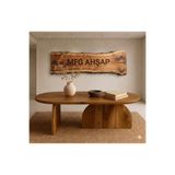 MFG AHŞAP Çok Amaçlı Şekilli Doğal Ahşap Orta Sehpa 120x60
