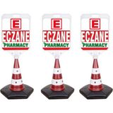 MFK Eczane Pharmacy Temalı Reklam ve Uyarı Dubası 3'lü