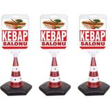 MFK Kebab Temalı Reklam ve Uyarı Dubası 3'lü - 3 Adet