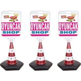 MFK Oyuncak Shop Temalı Reklam ve Uyarı Dubası 3'lü