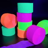 MFLUEEWR 800 ft Blacklight Parti Flama Süslemeleri 8 Rulo Parlak Krep Kağıdı UV Reaktif Floresan Neon Kağıt Flamalar Parlayan Parti Malzemeleri ve Süslemeleri Düğün, Doğum Günü, Neon Parti, Fiesta Partisi için