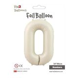 MFM 0 Yaş Rakam Bej Krem Folyo Balon 86 Cm