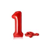 MFM 1 Yaş Kırmızı Rakam Folyo Balon 100 Cm