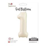 MFM 1 Yaş Rakam Bej Krem Folyo Balon 86 Cm