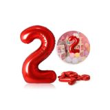 MFM 2 Yaş Kırmızı Rakam Folyo Balon 100 Cm