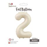 MFM 2 Yaş Rakam Krem Bej Folyo Balon 86 Cm