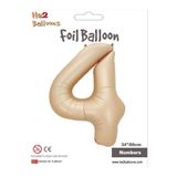 MFM 4 Yaş Rakam Karamel Folyo Balon 86 Cm