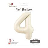 MFM 4 Yaş Rakam Krem Bej Folyo Balon 86 Cm