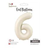MFM 6 Yaş Rakam Bej Krem Folyo Balon 86 Cm
