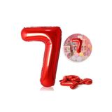 MFM 7 Yaş Kırmızı Rakam Folyo Balon 100 Cm