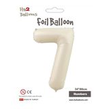 MFM 7 Yaş Rakam Krem Bej Folyo Balon 86 Cm