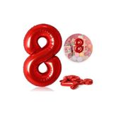 MFM 8 Yaş Kırmızı Rakam Folyo Balon 100 Cm