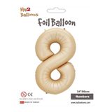 MFM 8 Yaş Rakam Karamel Folyo Balon 86 Cm