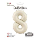 MFM 8 Yaş Rakam Krem Bej Folyo Balon 86 Cm