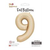 MFM 9 Yaş Rakam Karamel Folyo Balon 86 Cm