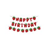 MFM Çilek Temalı Happy Birthday Ve Dekor Süs 2’Li
