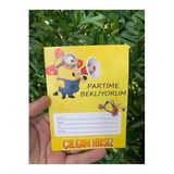 MFM Çılgın Hırsız Minyon Temalı Davetiye 10 Adet