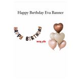 MFM Happy Birthday Eva Banner Kalpli Folyo Balon Seti