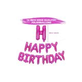 MFM Happy Birthday Koyu Pembe Folyo Balon Seti