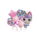 MFM Lol Bebek Folyo Balon Seti Fuşya Konfeti Pullu
