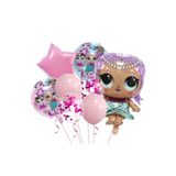 MFM Lol Bebek Folyo Balon Seti Pembe Konfeti Pullu