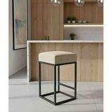 Mfm Mobilya Bar Taburesi 85 cm ve 95 cm Arası Masalara Uygun - Krem - Siyah