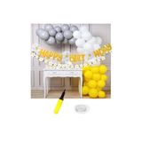 MFM Papatya Temalı Doğum Günü Zincir Balon Seti Balon Pompası Hediyeli