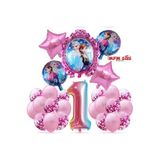 MFM Parti 1 Yaş Rakam Frozen Elsa Folyo Balon Doğum Günü Seti