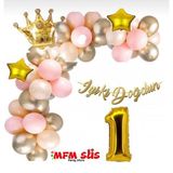 Mfm Parti 1 Yaş Rakam Gold Lüks Zincir Balon Seti 100 Cm Büyük Boy