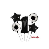 MFM Parti 1 Yaş Rakam Siyah Yuvarlak Taraftar Futbol Folyo Balon Doğum Günü Seti