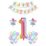 Mfm Parti 1 Yaş Rengarenk Folyo Balon Seti