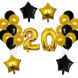 Mfm Parti 20 Yaş Rakam Gold Folyo Balon Doğum Günü Seti