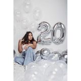 MFM Parti 20 Yaş Rakam Gümüş Folyo Balon Awriy