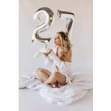 Mfm Parti 27 Yaş Rakam Gümüş Folyo Balon