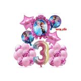 MFM Parti 3 Yaş Rakam Frozen Elsa Folyo Balon Doğum Günü Seti