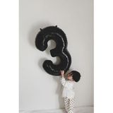 MFM Parti 3 Yaş Rakam Siyah Folyo Balon