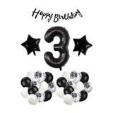 Mfm Parti 3 Yaş Siyah Folyo Balon Seti