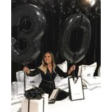 Mfm Parti 30 Yaş Rakam Siyah Folyo Balon Seti