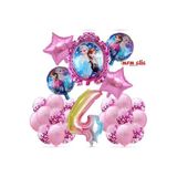 MFM Parti 4 Yaş Rakam Frozen Elsa Folyo Balon Doğum Günü Seti