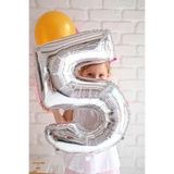 MFM Parti 5 Yaş Rakam Gümüş Folyo Balon