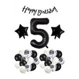 Mfm Parti 5 Yaş Siyah Folyo Balon Seti