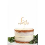 Mfm Parti 6 Months Yarım Yaş 6 Ay Ahşap Pasta Süsü