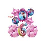 MFM Parti 6 Yaş Rakam Frozen Elsa Folyo Balon Doğum Günü Seti