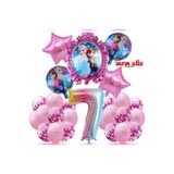 MFM Parti 7 Yaş Rakam Frozen Elsa Folyo Balon Doğum Günü Seti