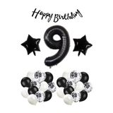 Mfm Parti 9 Yaş Siyah Folyo Balon Seti