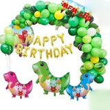 Mfm parti dinazor Happy birthday gold folyo zincir balon doğum günü seti
