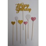 Mfm Parti Eva Pasta Üstü Happy Birthday Yazı Ve 10 Kürdan