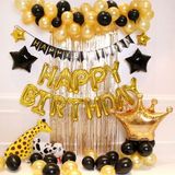 Mfm Parti Happy Birthday Gold Folyo Zincir Balon Doğum Günü Seti